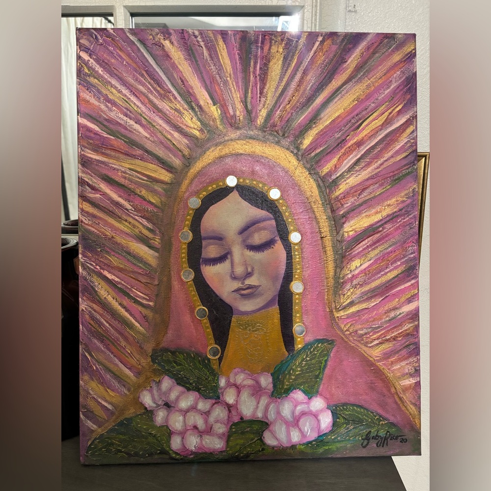 Virgin Mary Hand Painted Oil Painting Unique Art Canvas 16x20